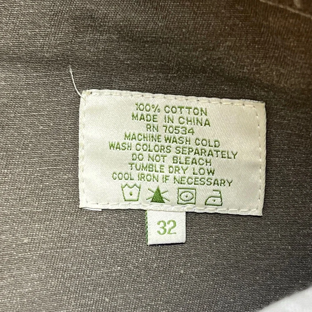 Orvis Sporting Traditions Men Olive Green Canvas Straight Leg Pants Size 32 000